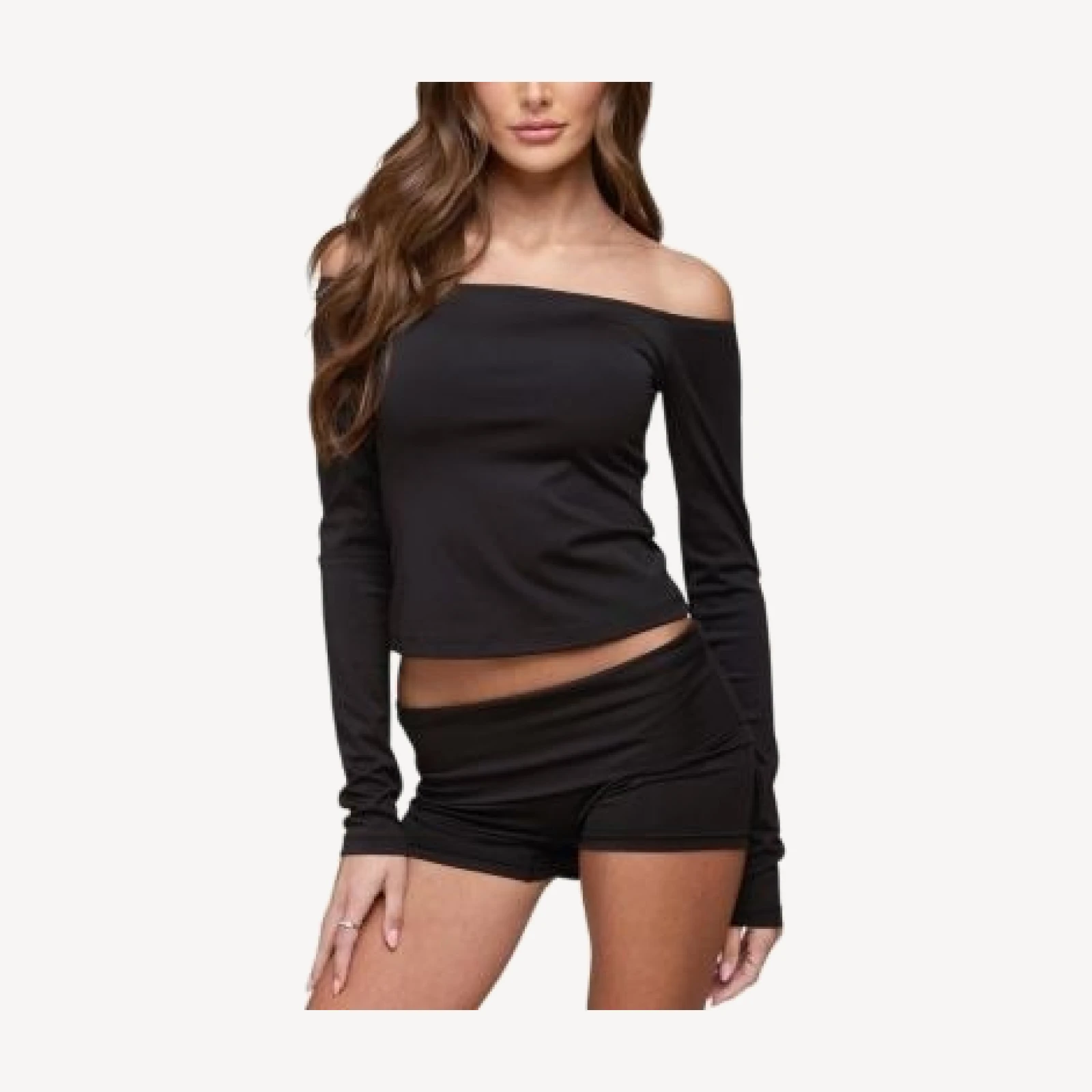 Edikted Tezia Off Shoulder Long Sleeve Top
