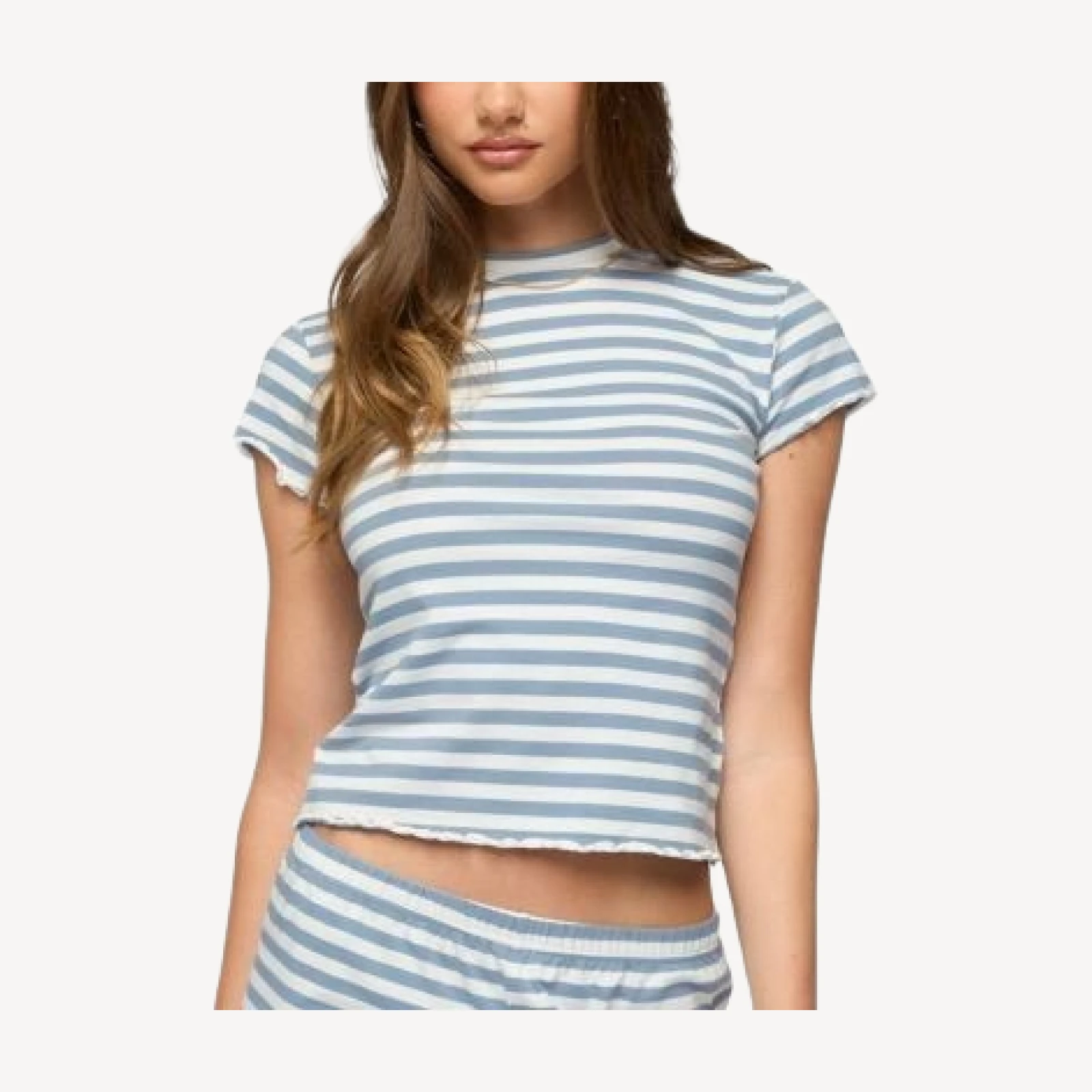 Edikted Aubrie Striped T Shirt