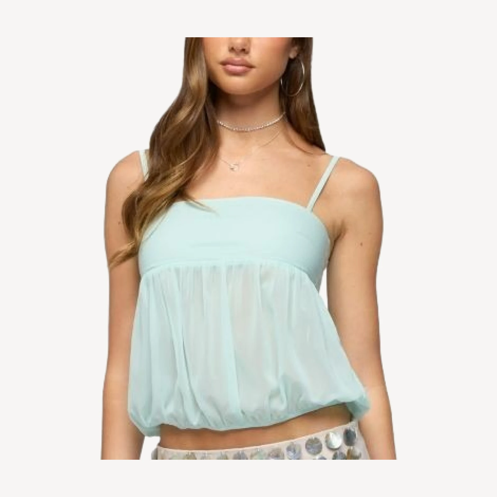 Edikted Helena Chiffon Bubble Top