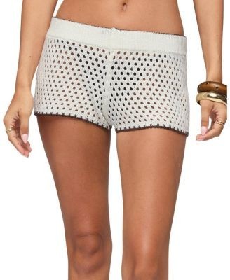 Edikted Rocca Contrast Crochet Micro Shorts