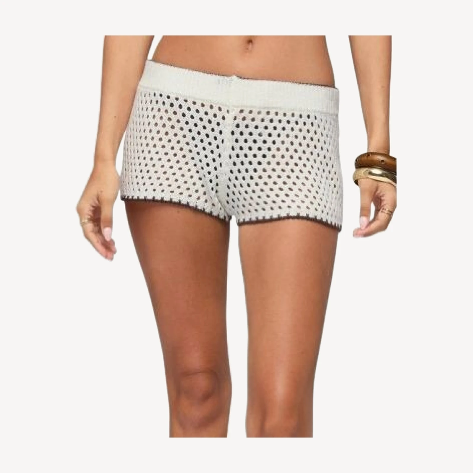 Edikted Rocca Contrast Crochet Micro Shorts