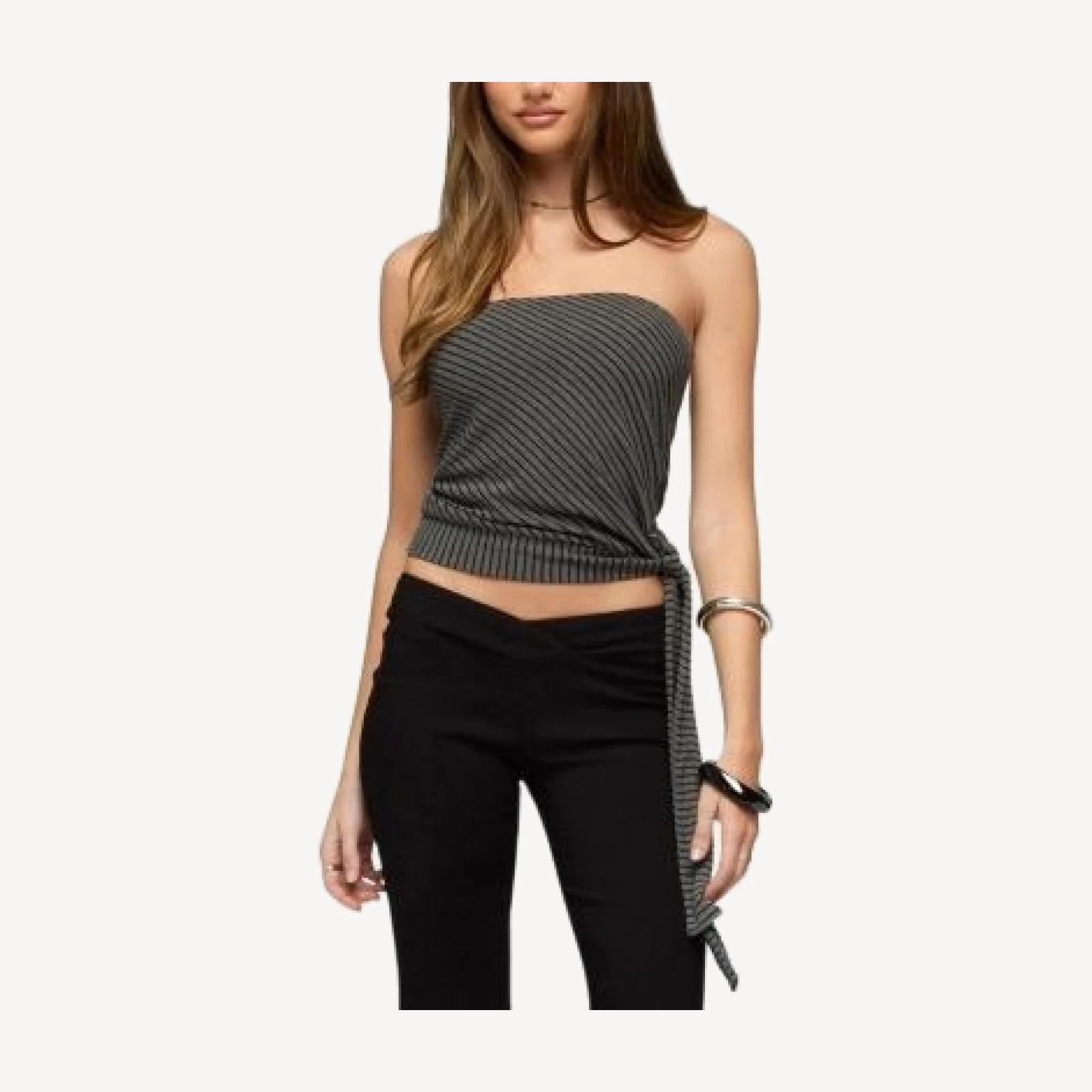 Edikted Margotte Striped Strapless Top