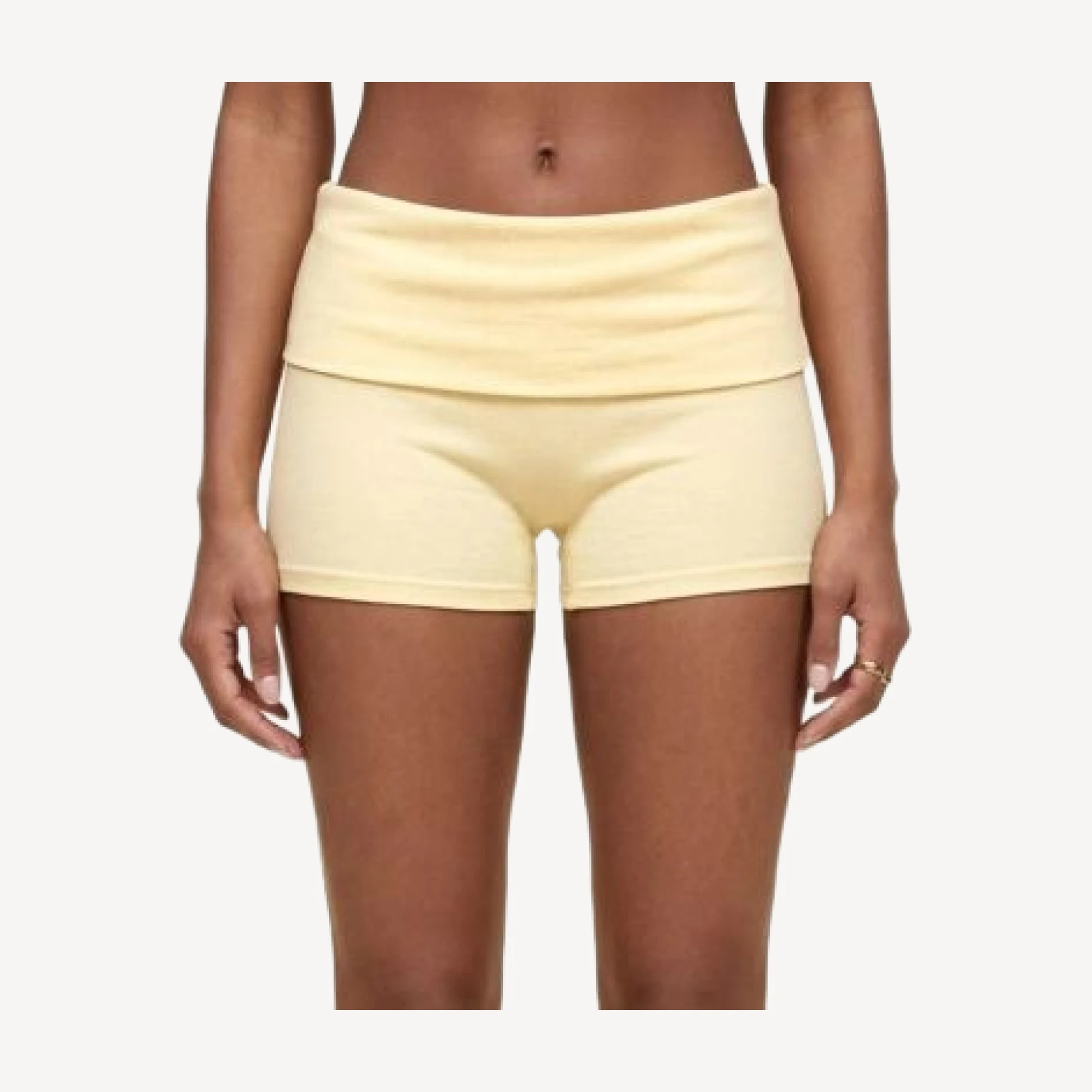 Edikted Audrea Ribbed Foldover Biker Shorts