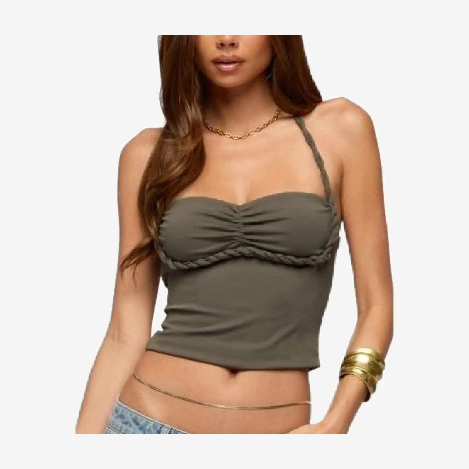 Edikted Sherri Braided Strap Halter Top