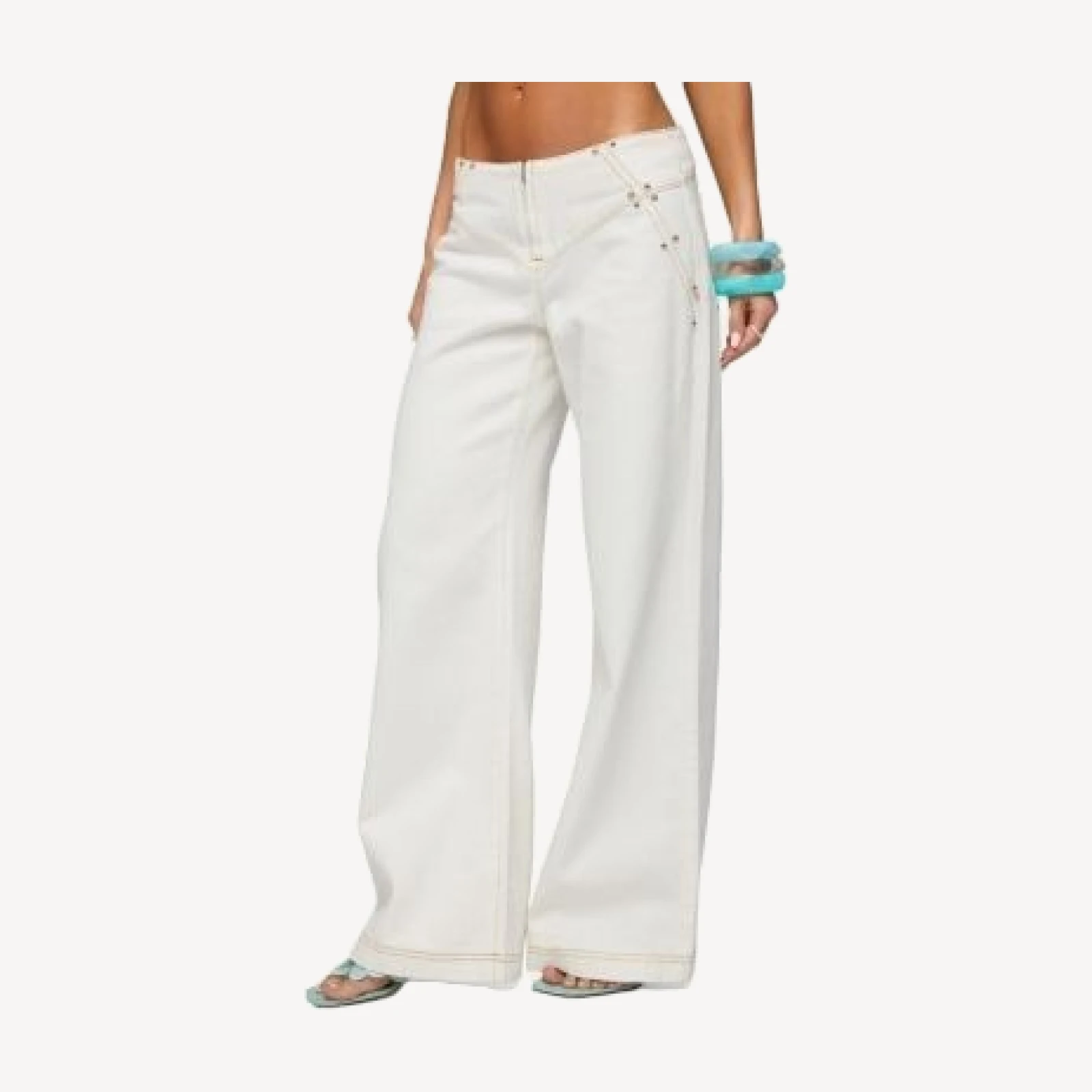 Edikted Kianni Low Rise Wide Leg Jeans