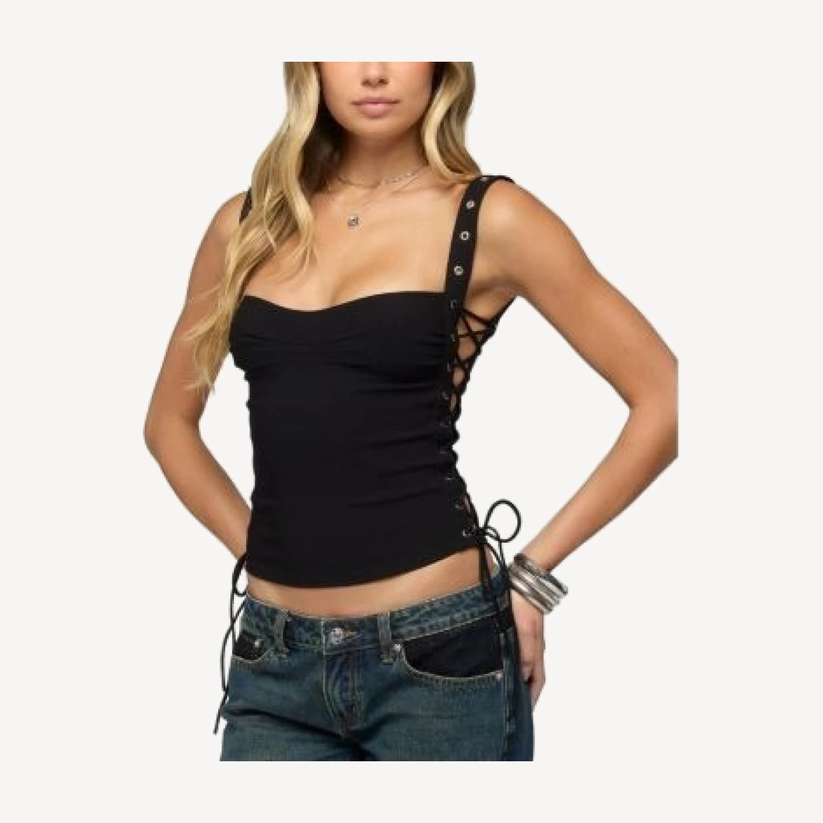Edikted Adi Grommet Lace Up Corset