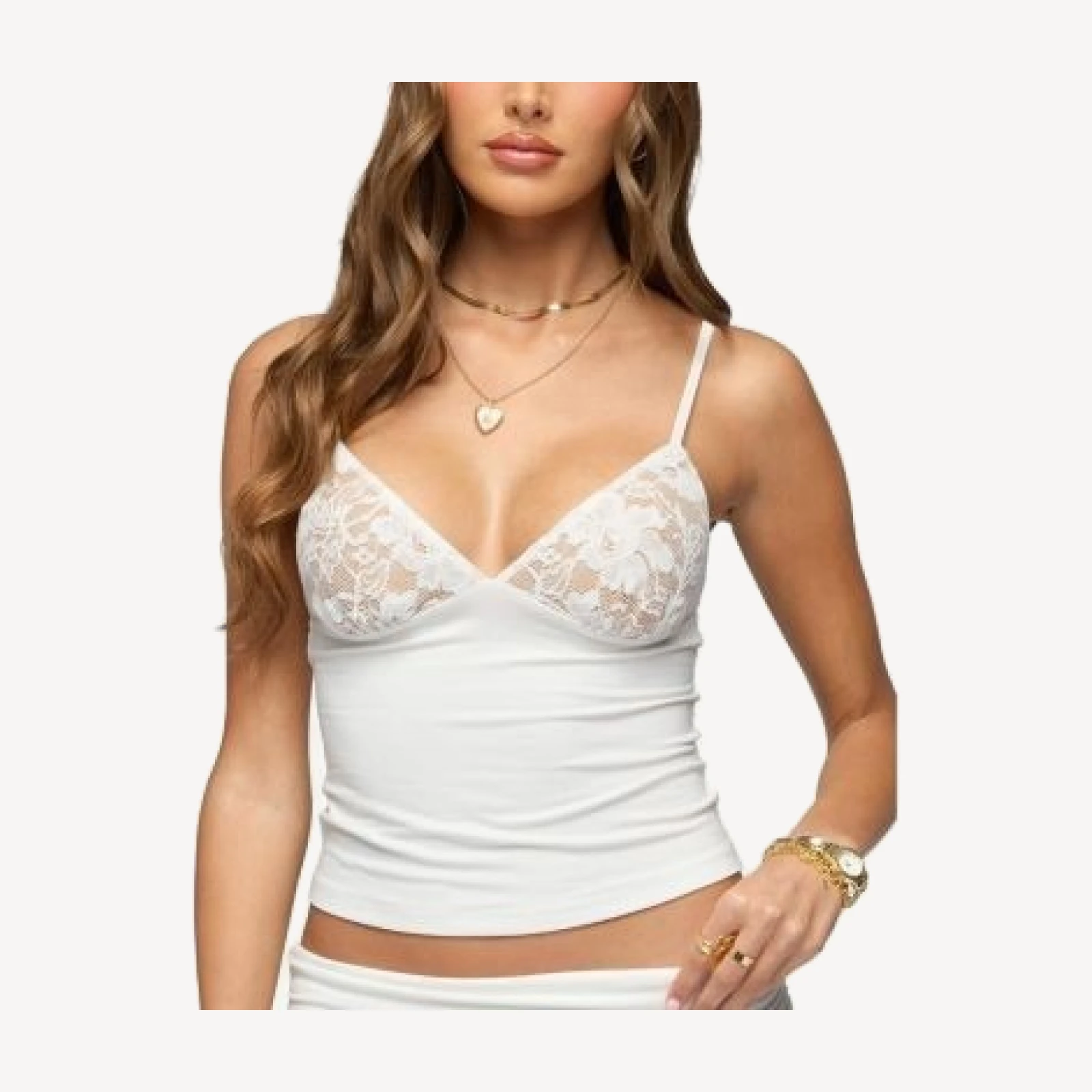 Edikted Izadora Lacey Tank Top