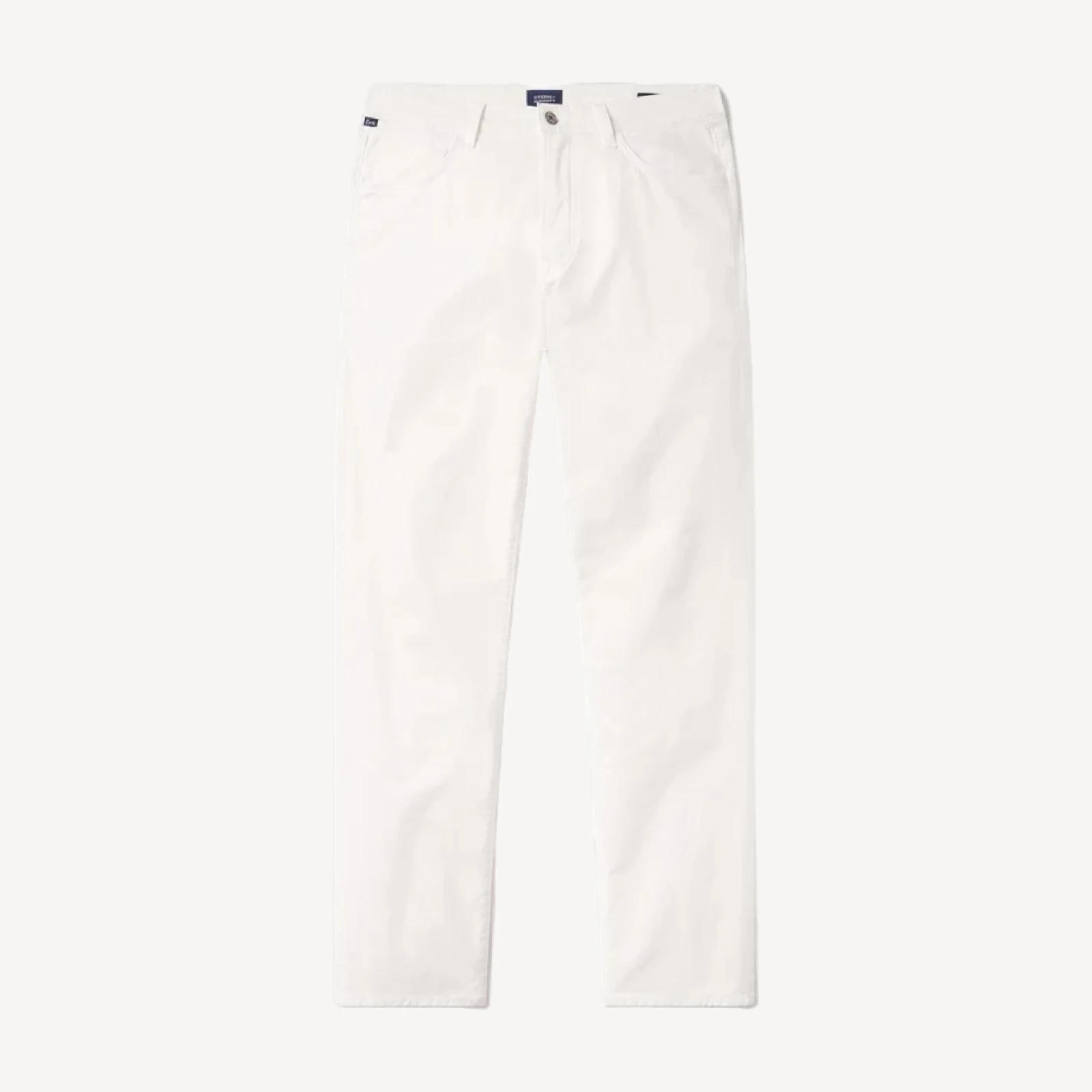 Gage Slim Straight Cashmere Touch Sateen in Soft White