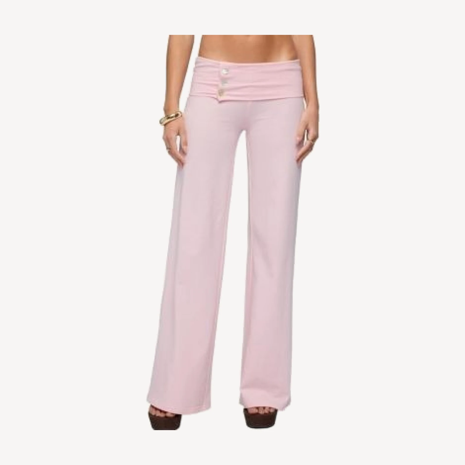 Edikted Poppy Foldover Wide Leg Pants