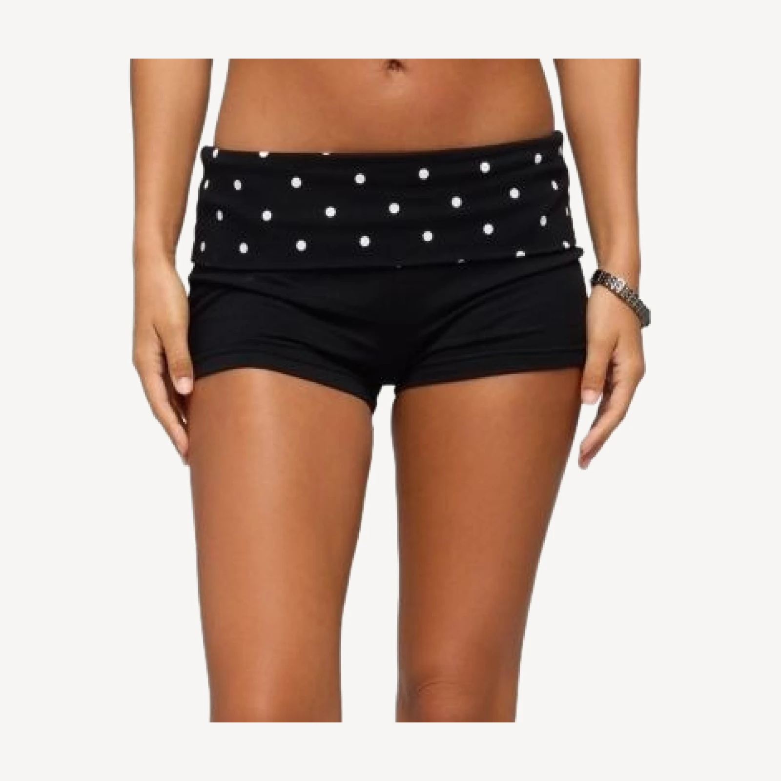 Edikted Kizzy Polka Dot Foldover Micro Shorts