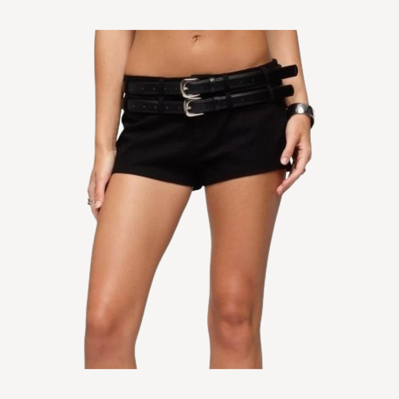 Edikted Iza Double Belt Micro Shorts