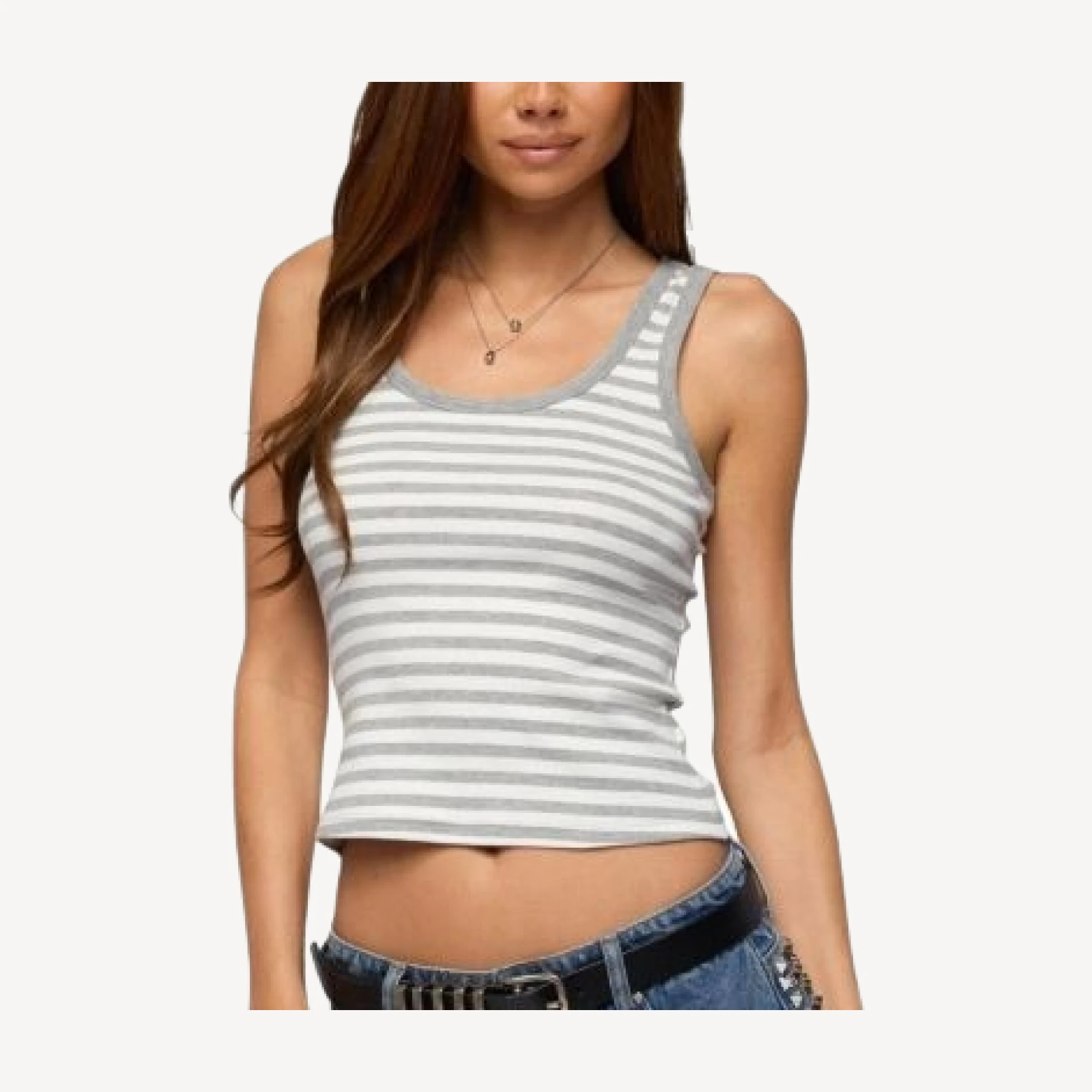 Edikted Alethea Striped Scoop Neck Tank Top
