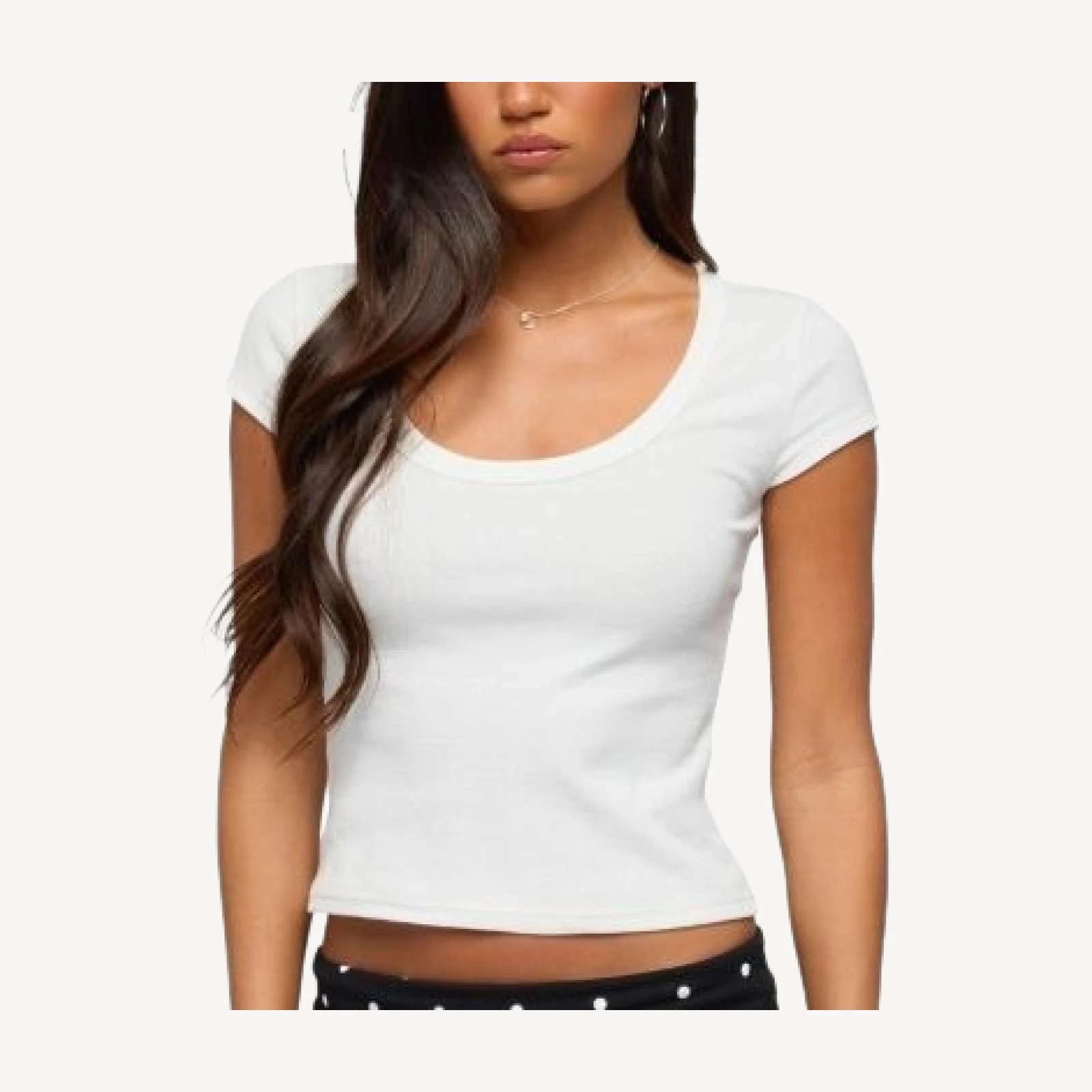 Edikted Pamela Ribbed Scoop Neck T Shirt