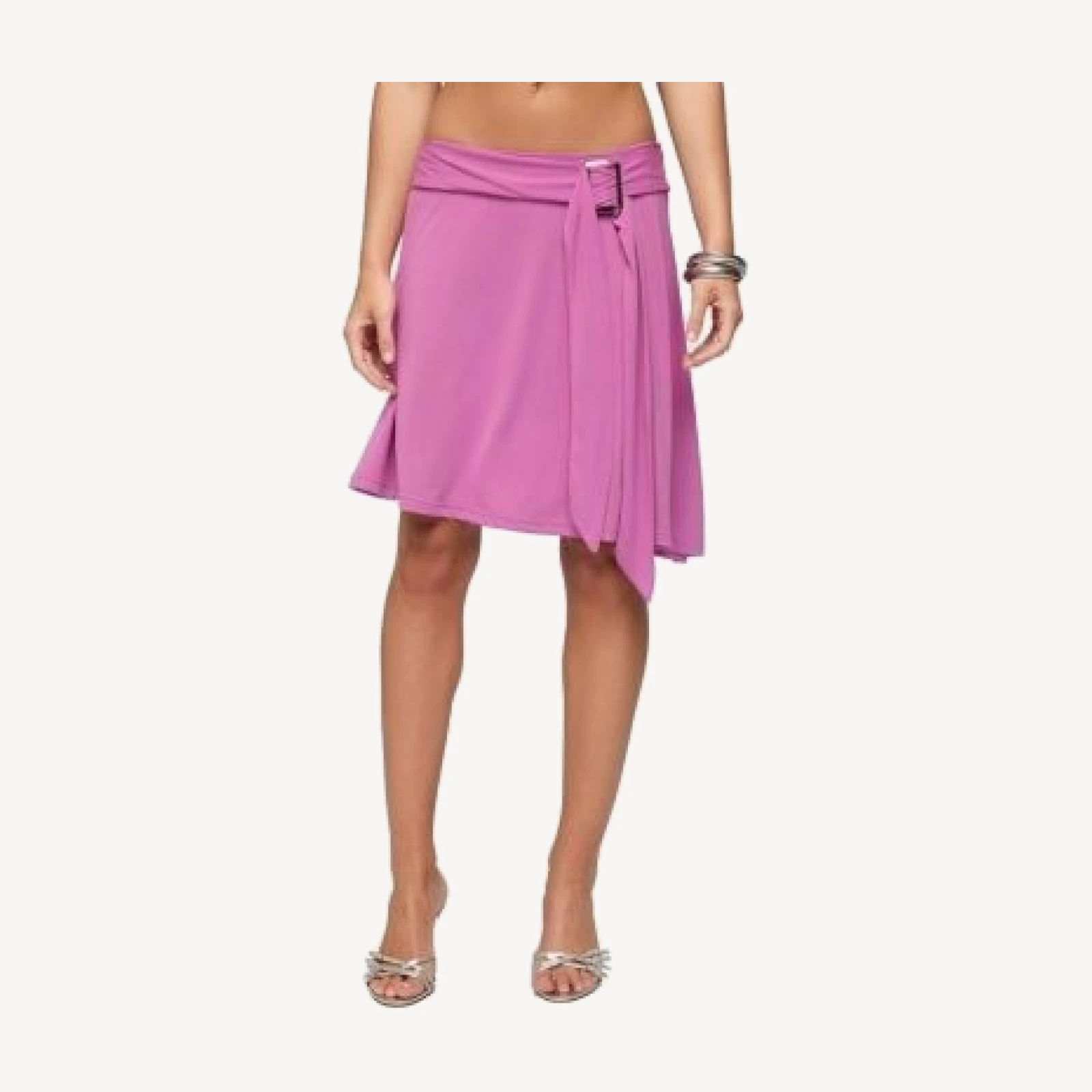 Edikted Fiori Buckle Asymmetric Midi Skirt