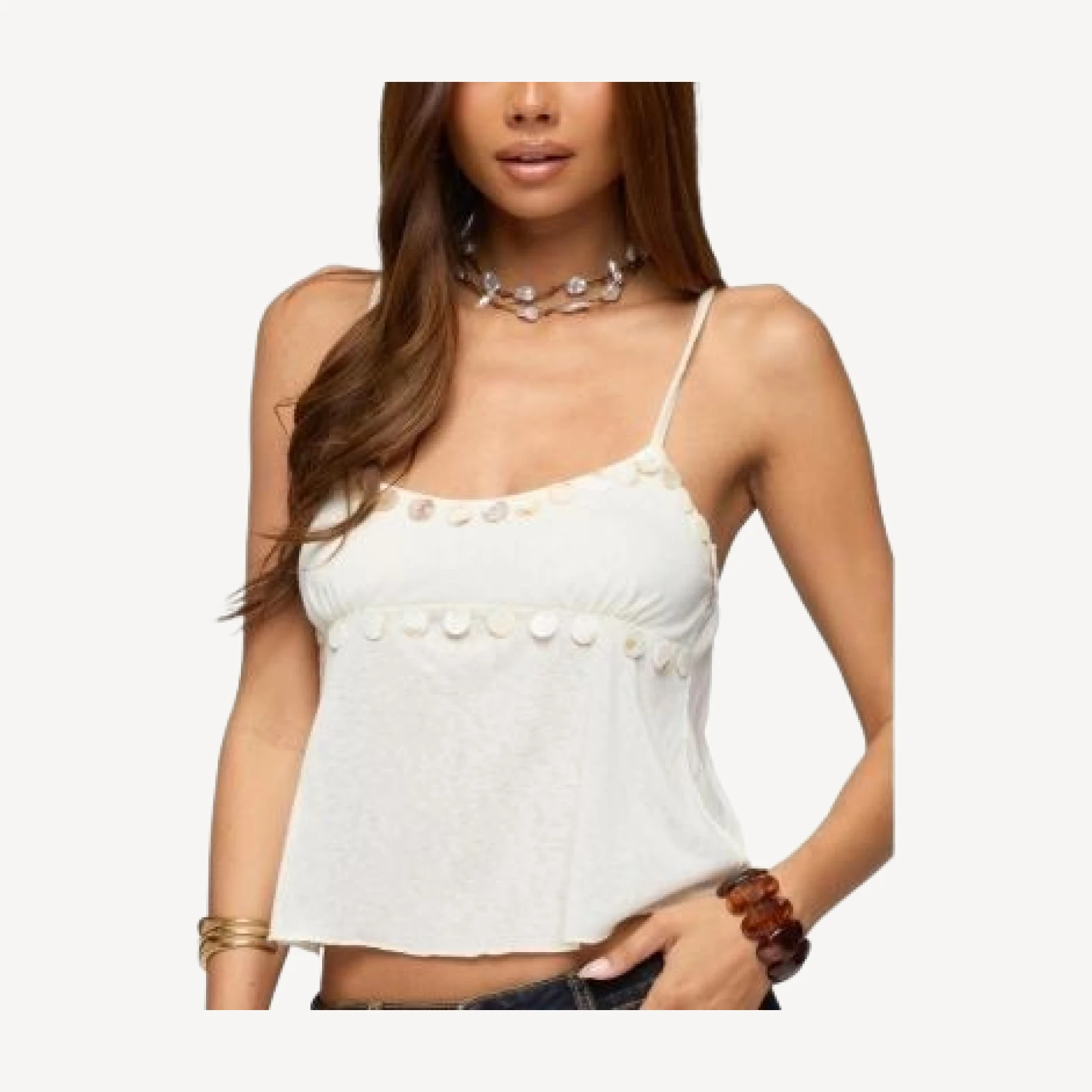 Edikted Mooka Iridescent Charm Tank Top