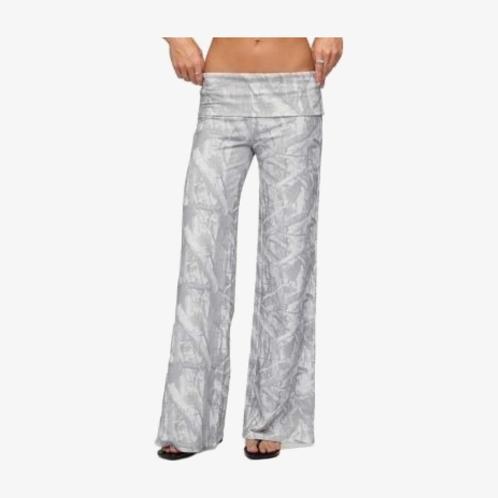 Edikted Cammy Wide Leg Foldover Pants