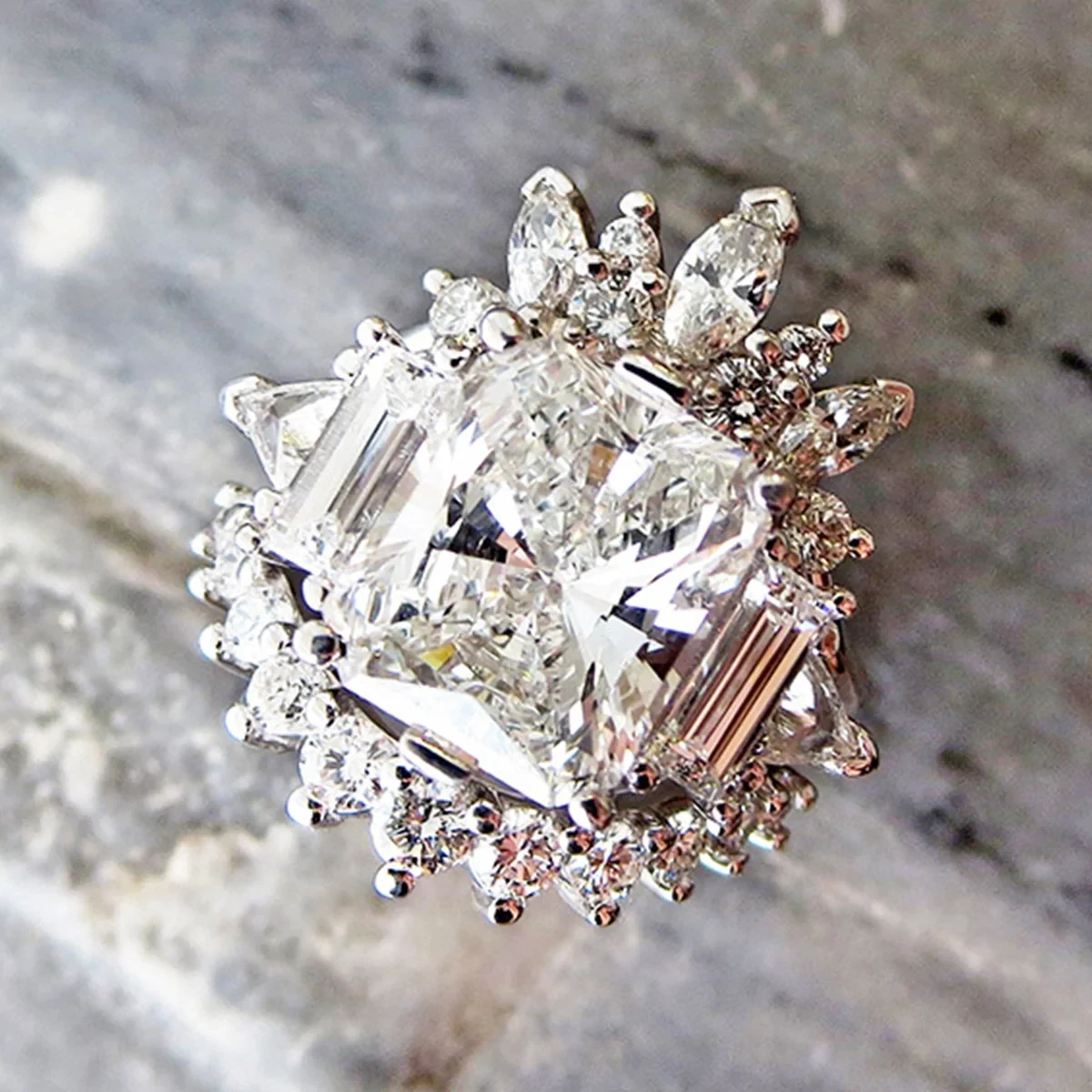 Theda Ring - White Gold & White Diamond