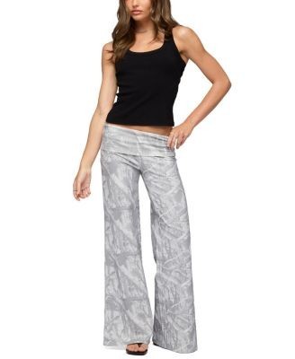 Edikted Cammy Wide Leg Foldover Pants