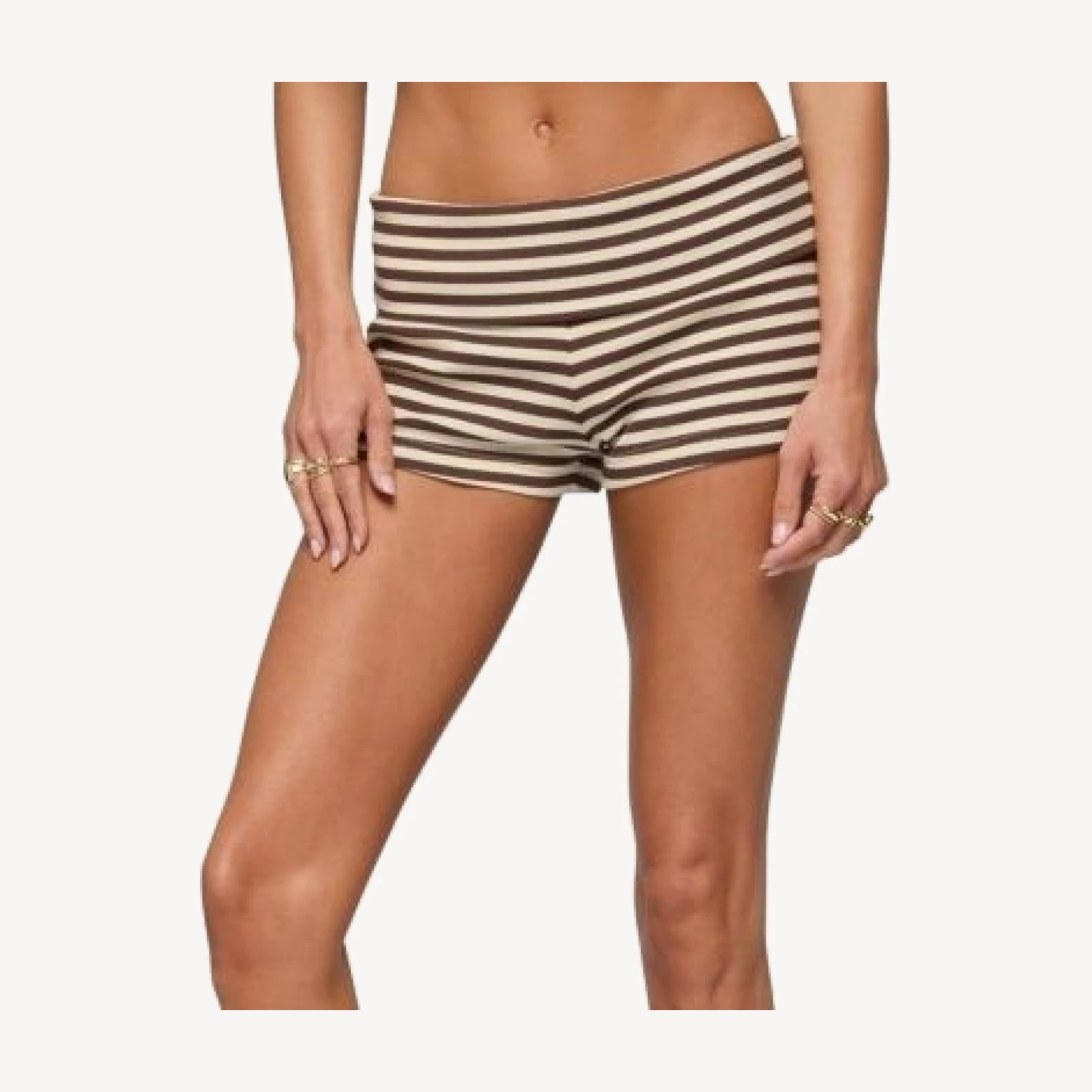 Edikted Jody Striped Foldover Shorts