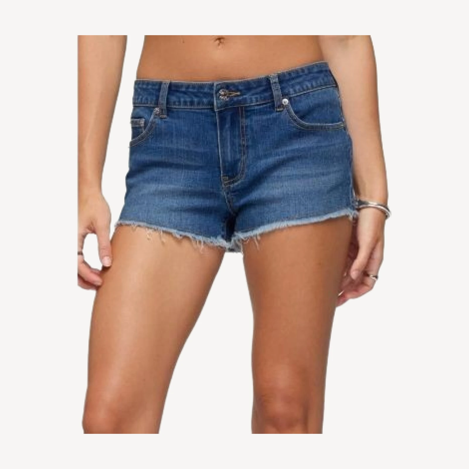 Edikted Union Jack Low Rise Denim Shorts