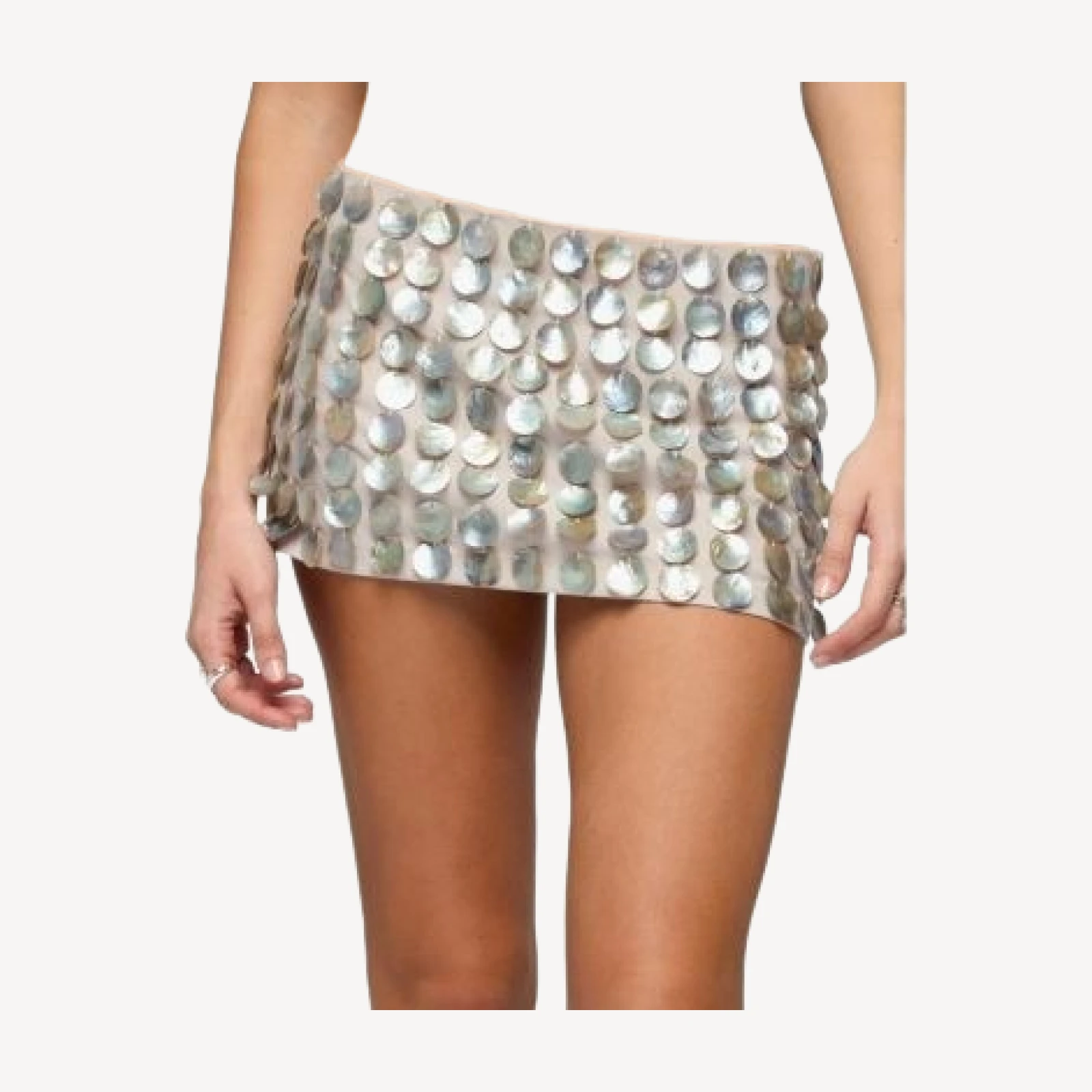 Edikted Diane Iridescent Disc Mini Skort