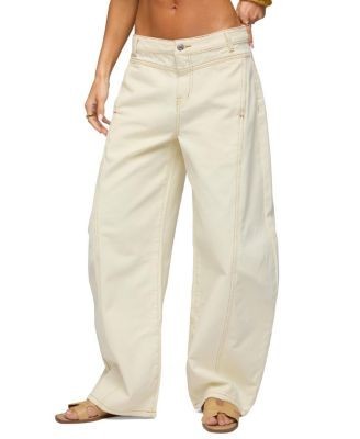 Edikted Gili Contrast Stitch Low Rise Barrel Jeans