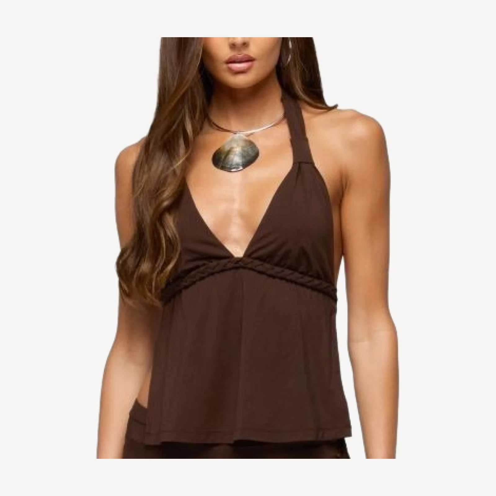 Edikted Jilly Braided Backless Halter Top