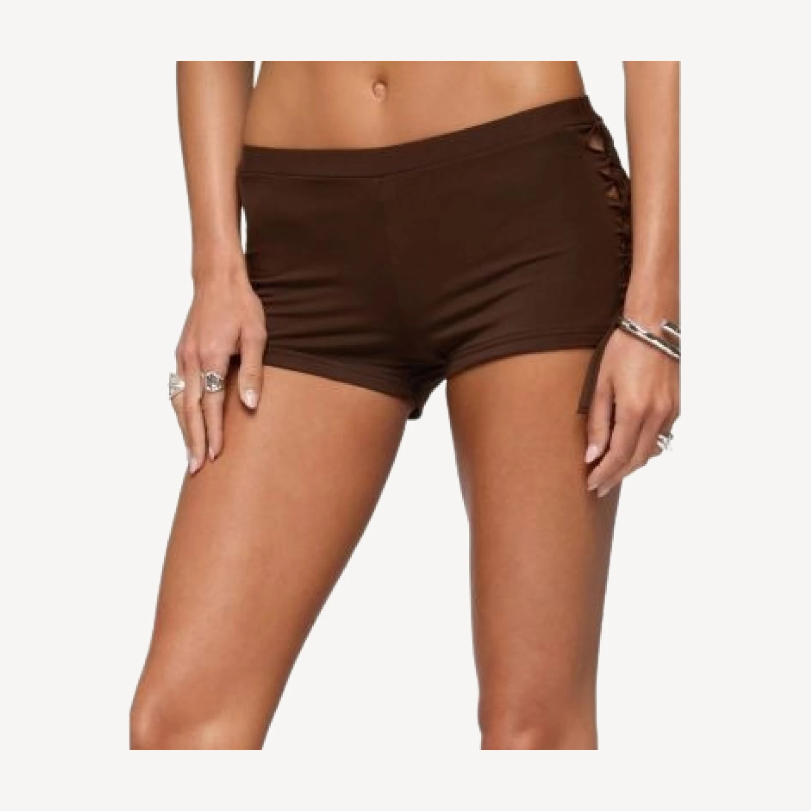 Edikted Jilly Braided Cutout Micro Shorts