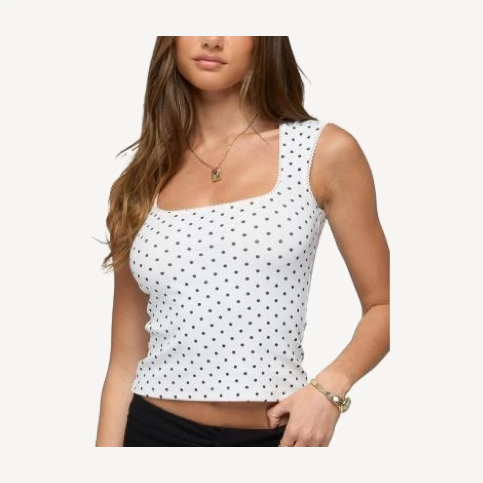 Edikted Beena Polka Dot Square Neck Top