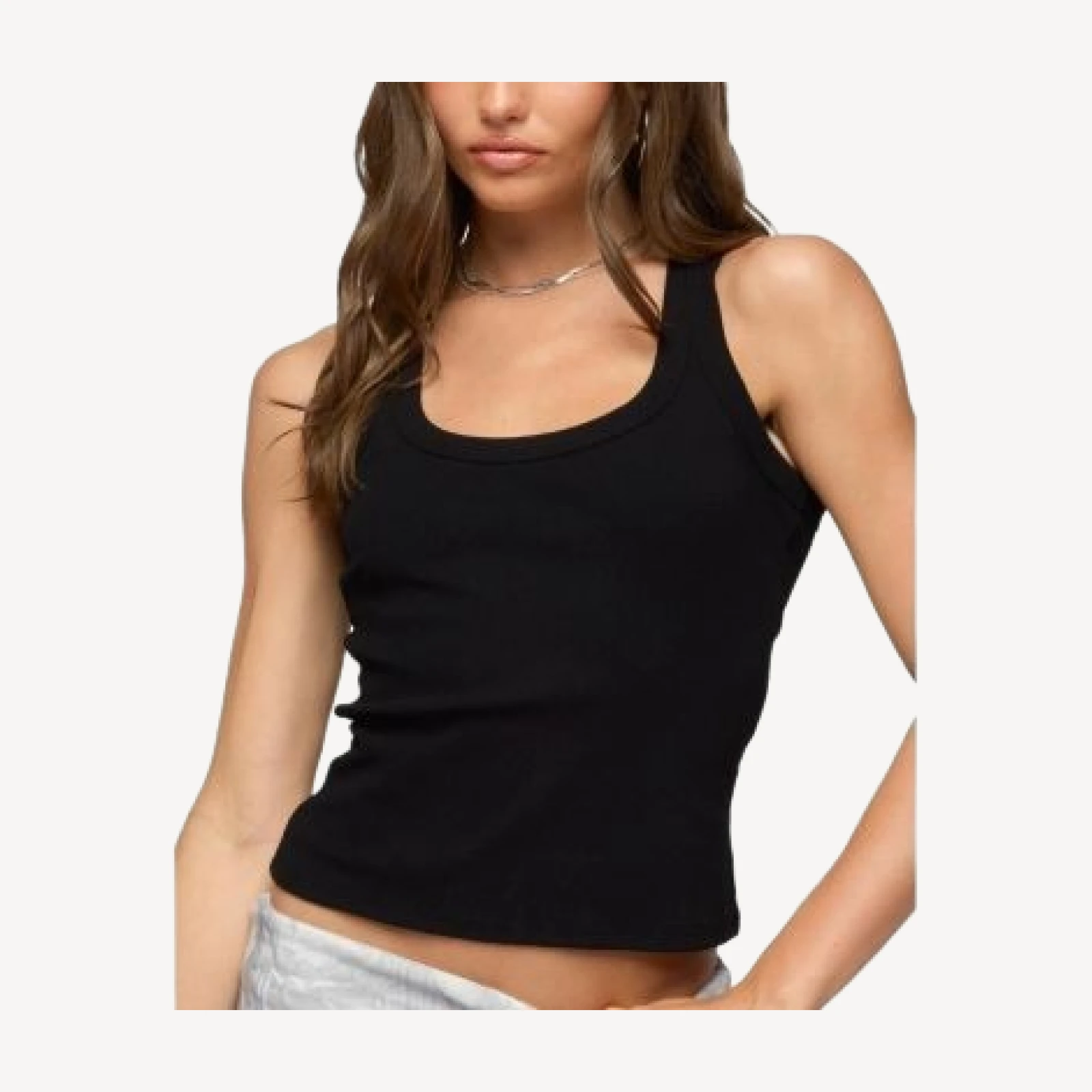 Edikted Harlowe Ribbed Racerback Tank Top
