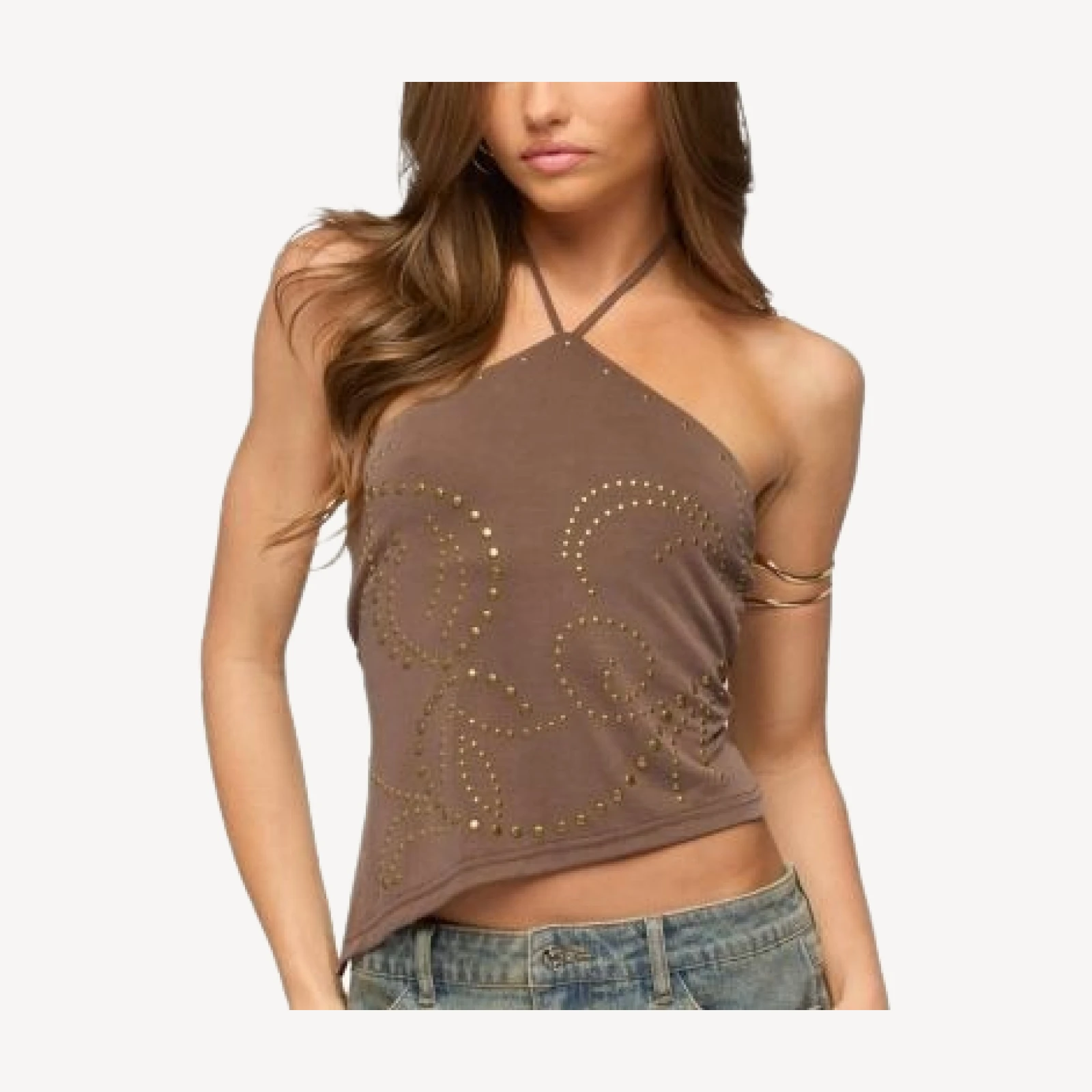 Edikted Ellise Studded Built In Bra Top