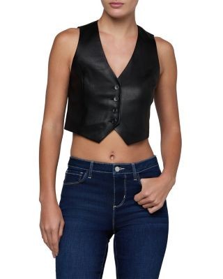 L'Agence Jianna Short Leather Vest