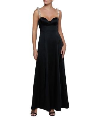L'Agence Sutton Faux Pearl Strap Maxi Dress
