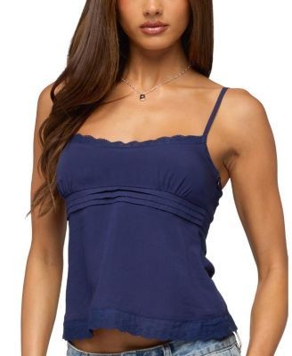 Edikted Michal Eyelet Babydoll Tank Top