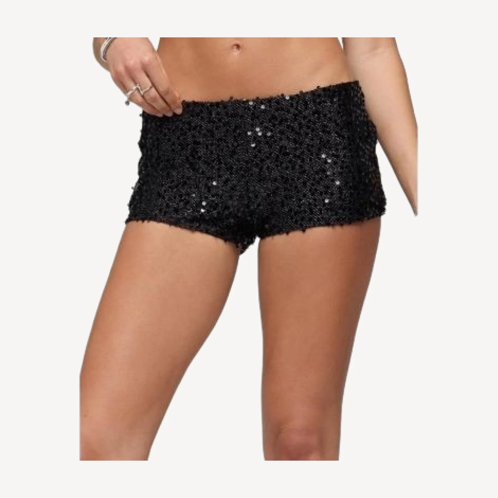Edikted Annael Sequin Knit Micro Shorts