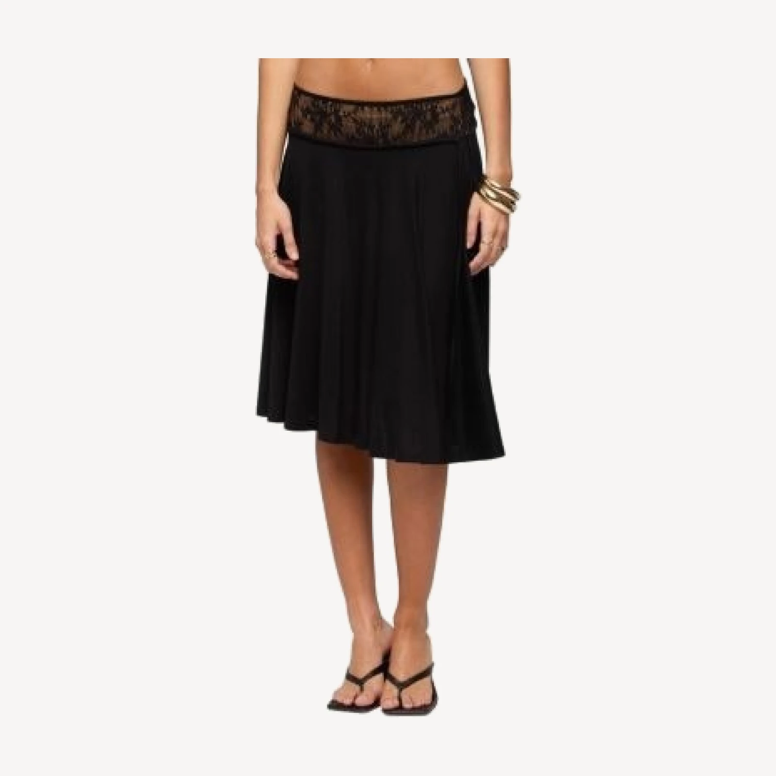 Edikted Winonah Crochet Waist Midi Skirt