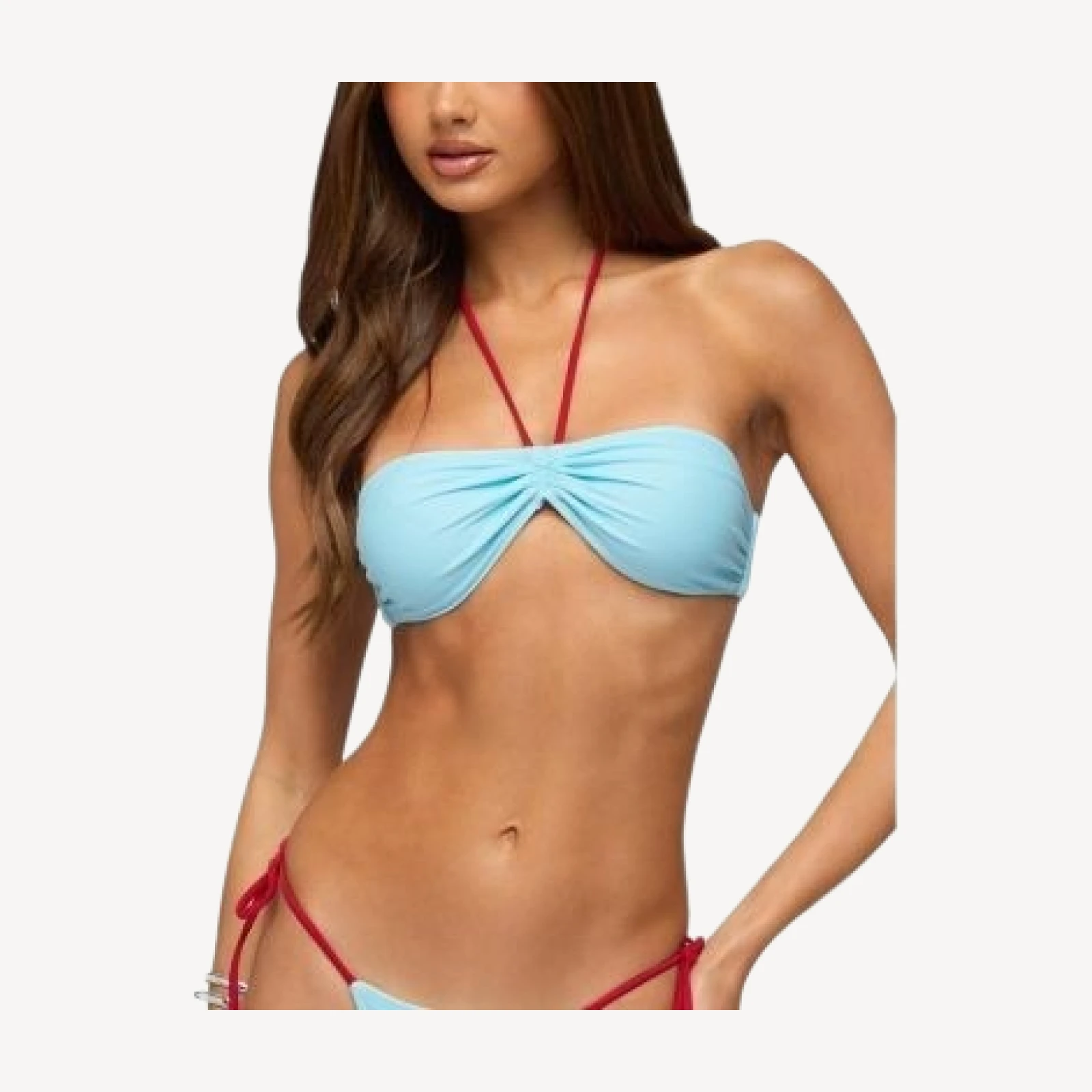 Edikted Leni Contrast Bandeau Bikini Top