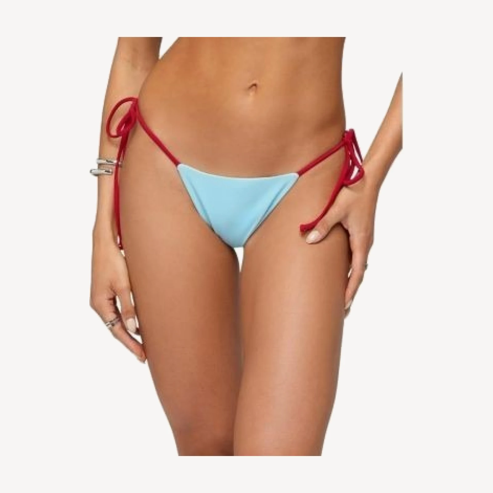 Edikted Leni Contrast String Bikini Bottom