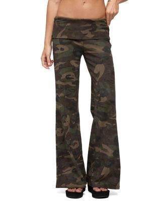 Edikted Lumielle Camo Wide Leg Foldover Pants