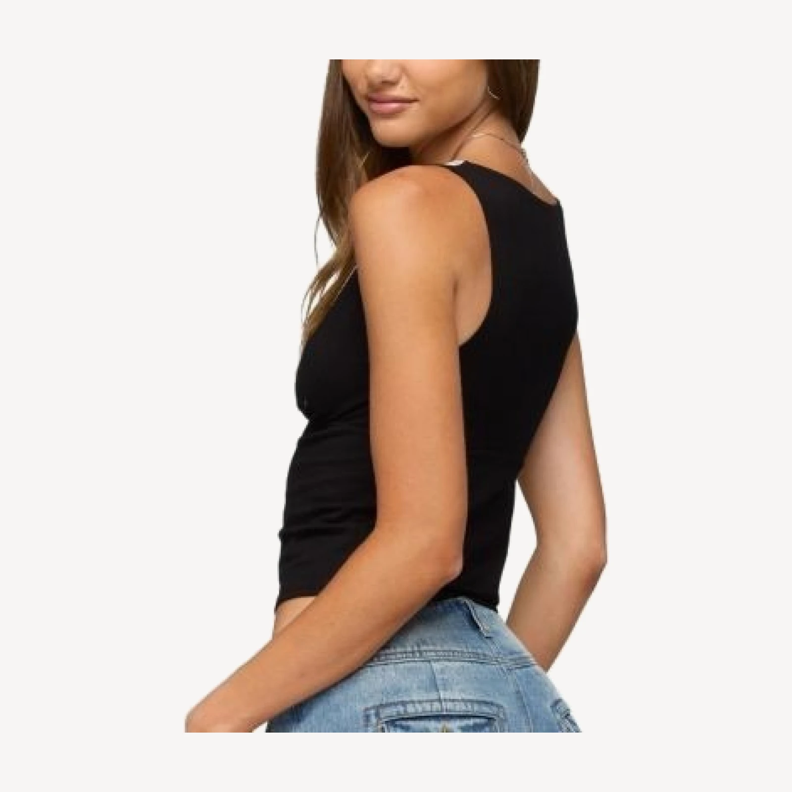 Edikted Winney Contrast Lacey Tank Top