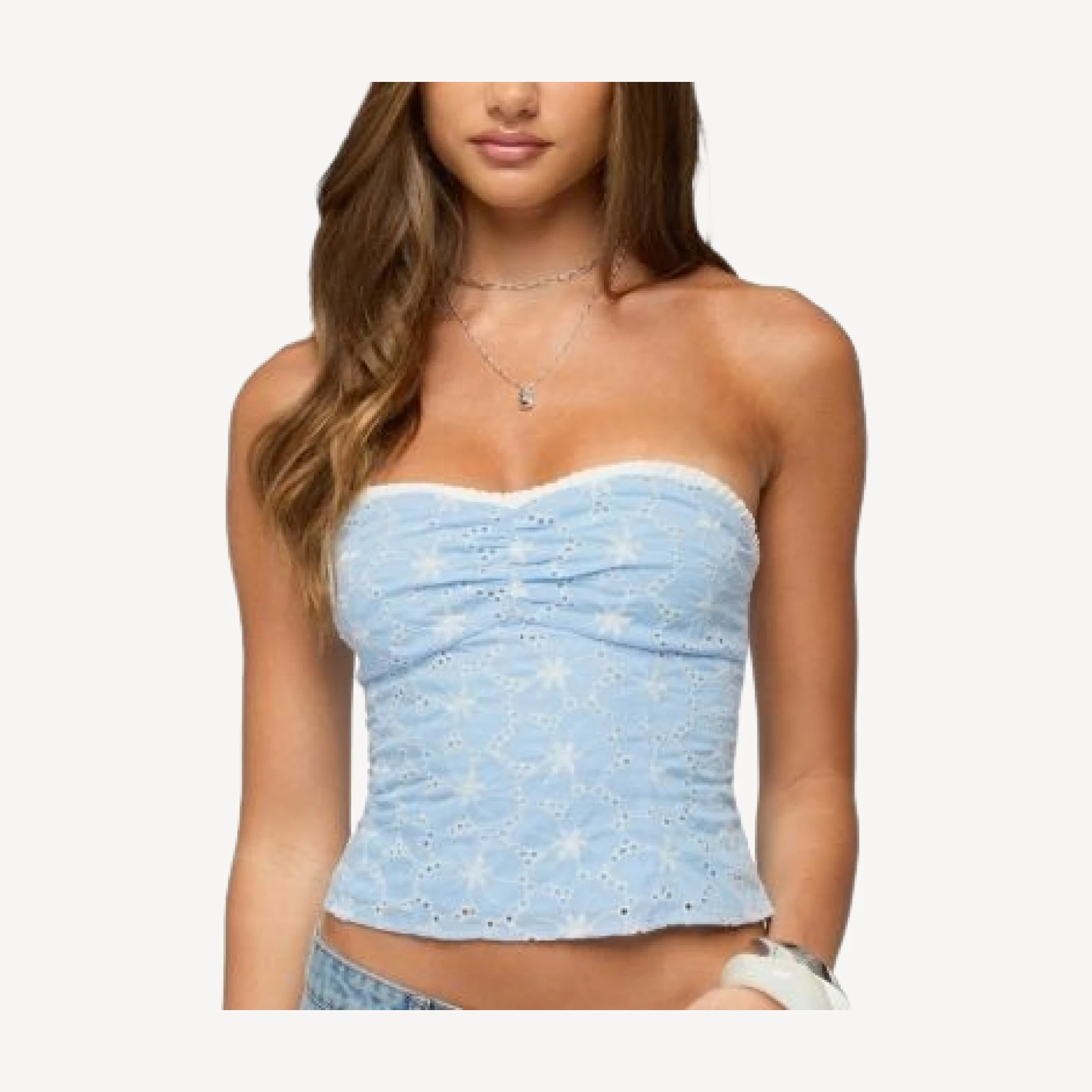 Edikted Zeffey Strapless Eyelet Corset
