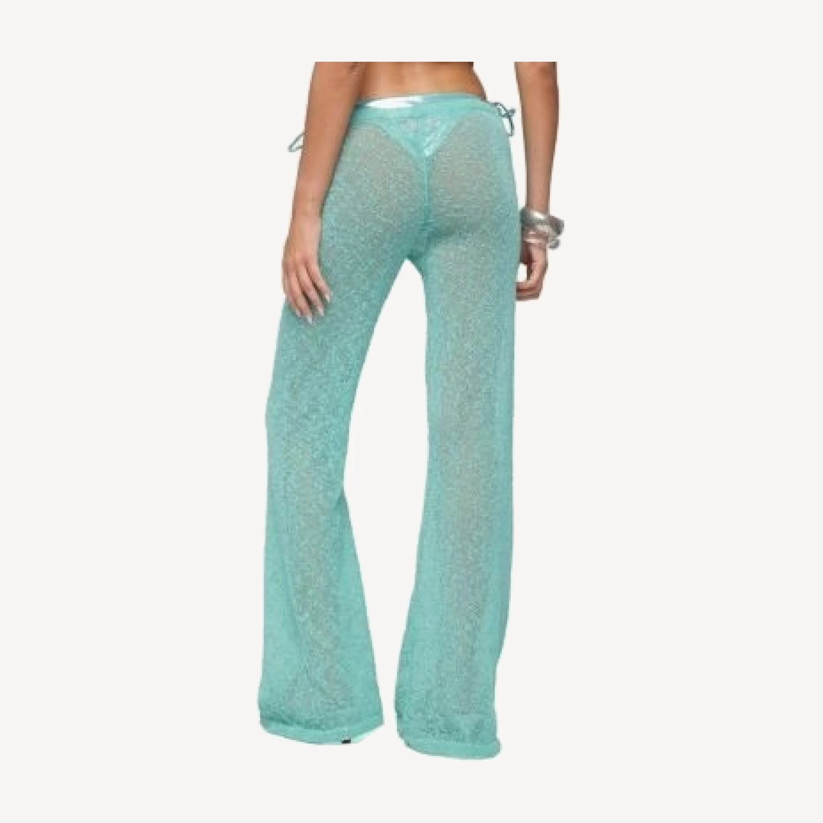 Edikted Bena Textured Knit Flared Pants