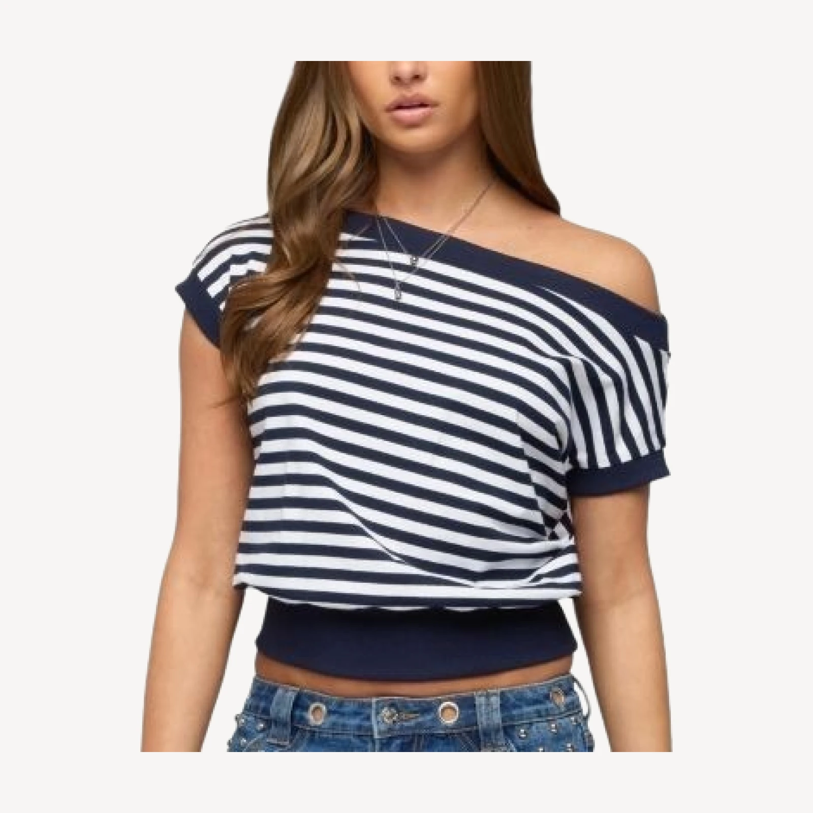 Edikted Philly Striped Off Shoulder Top