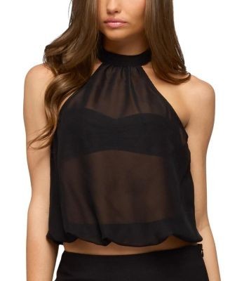 Edikted Sheer Built In Bra Bubble Top