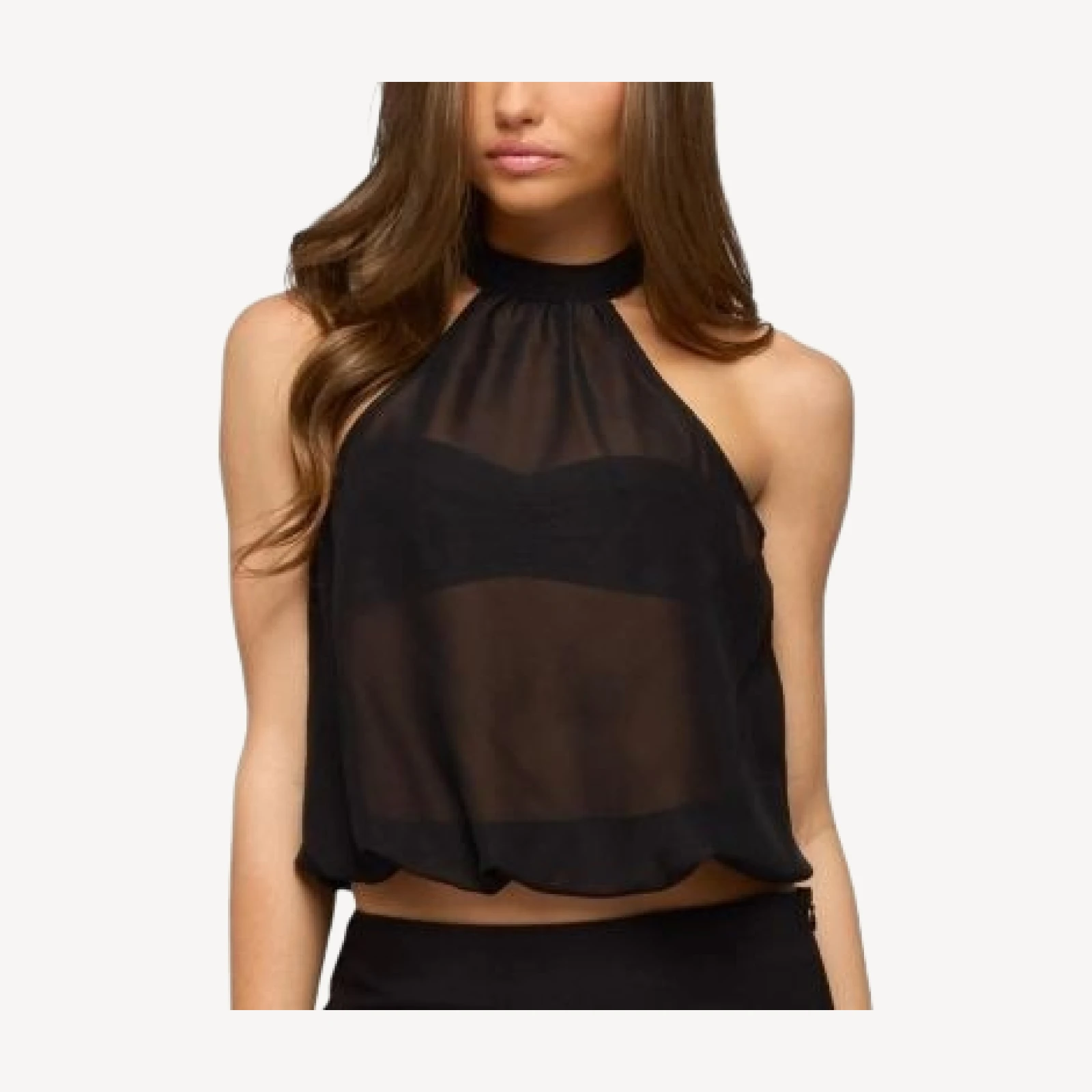 Edikted Sheer Built In Bra Bubble Top