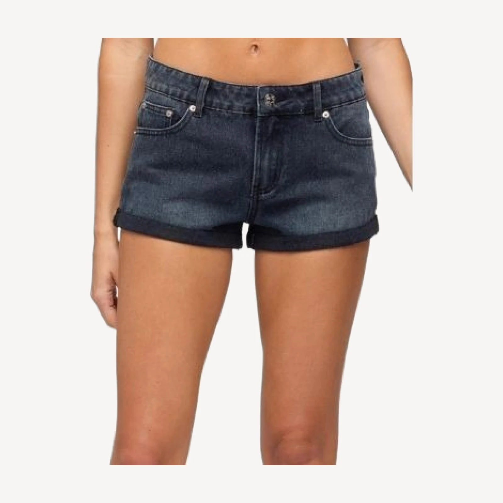 Edikted Rylin Low Rise Denim Shorts