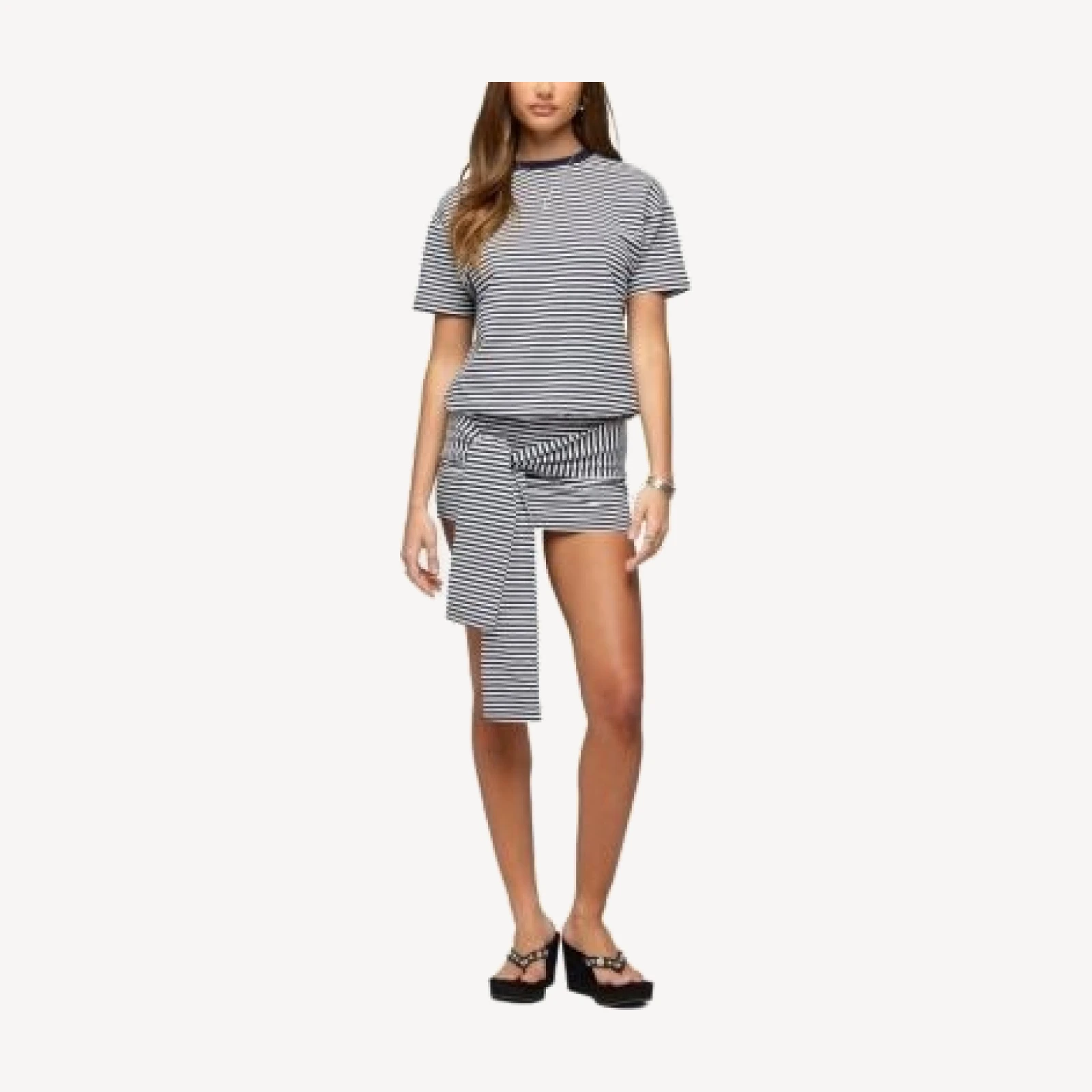 Edikted Ardeney Striped T Shirt Mini Dress