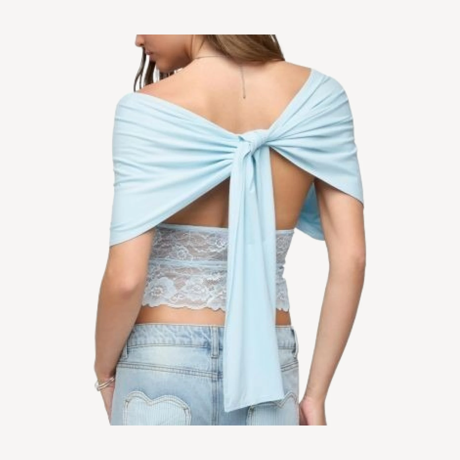 Edikted Eloria Lacey Flutter Tie Top