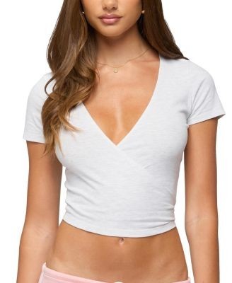 Edikted Yilenah Wrap V Neck Top