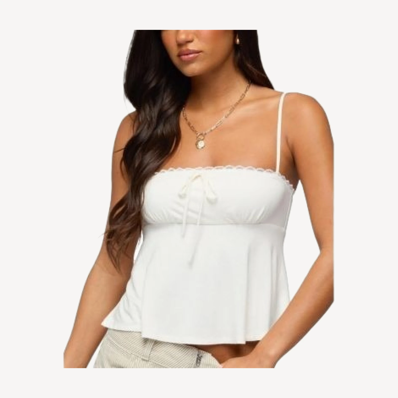 Edikted Gallie Tie Front Babydoll Top